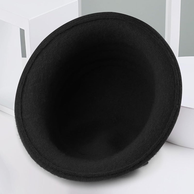 Sumolux Women Beret Hat French Vintage Floral Wool Dress Cloche Classic Winter Hat 1920s - Image 5